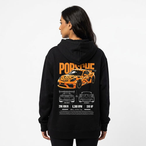 Black Orange Car Hoodie