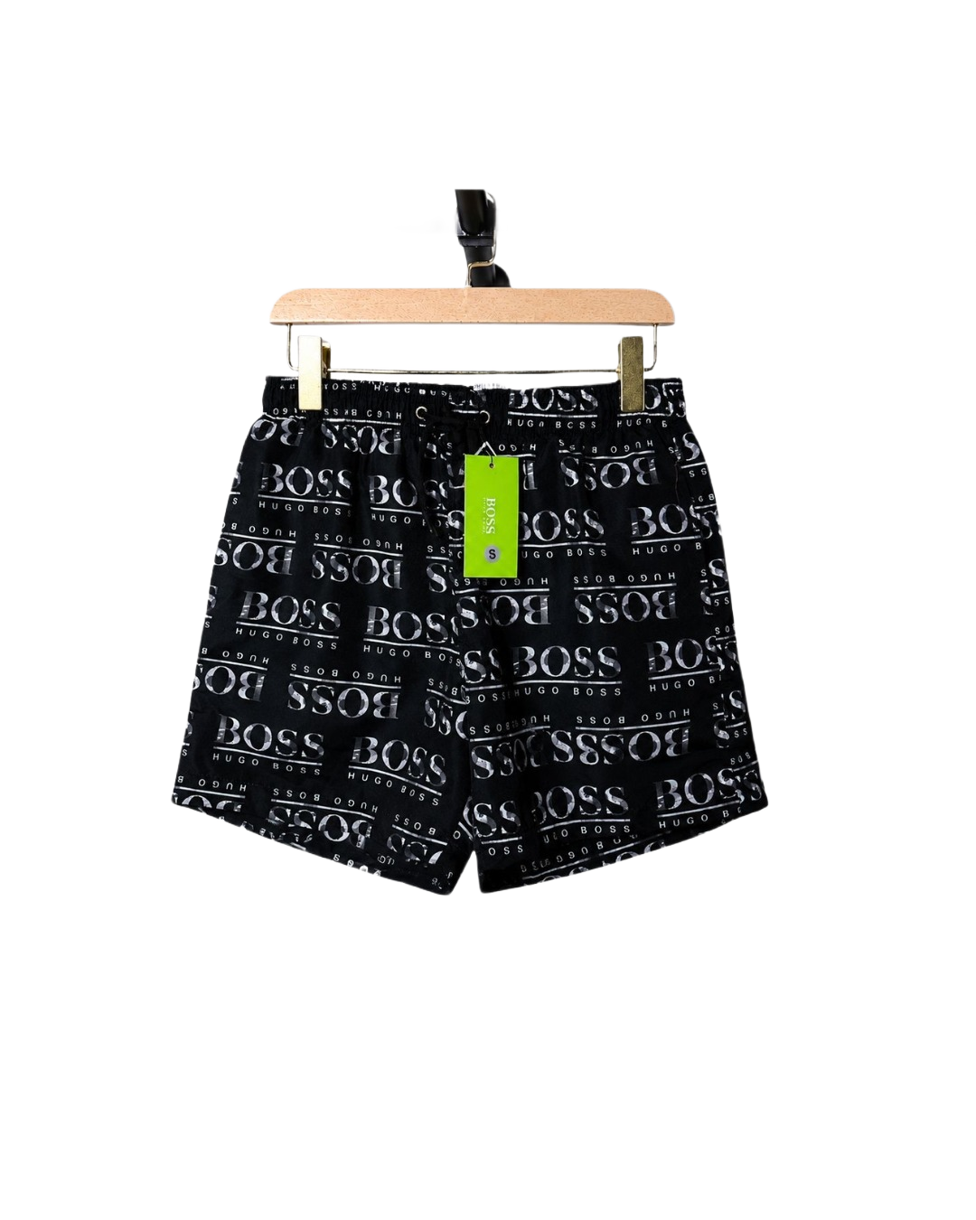 Yellow monogram pattern swim shorts
