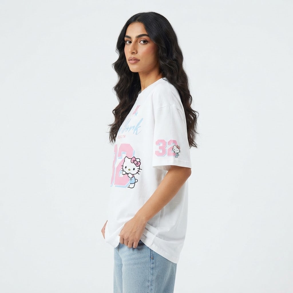 Playful City Cat Custom Cotton T-Shirt