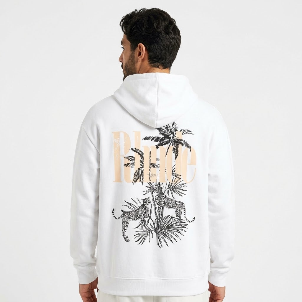 White Safari Graphic Hoodie