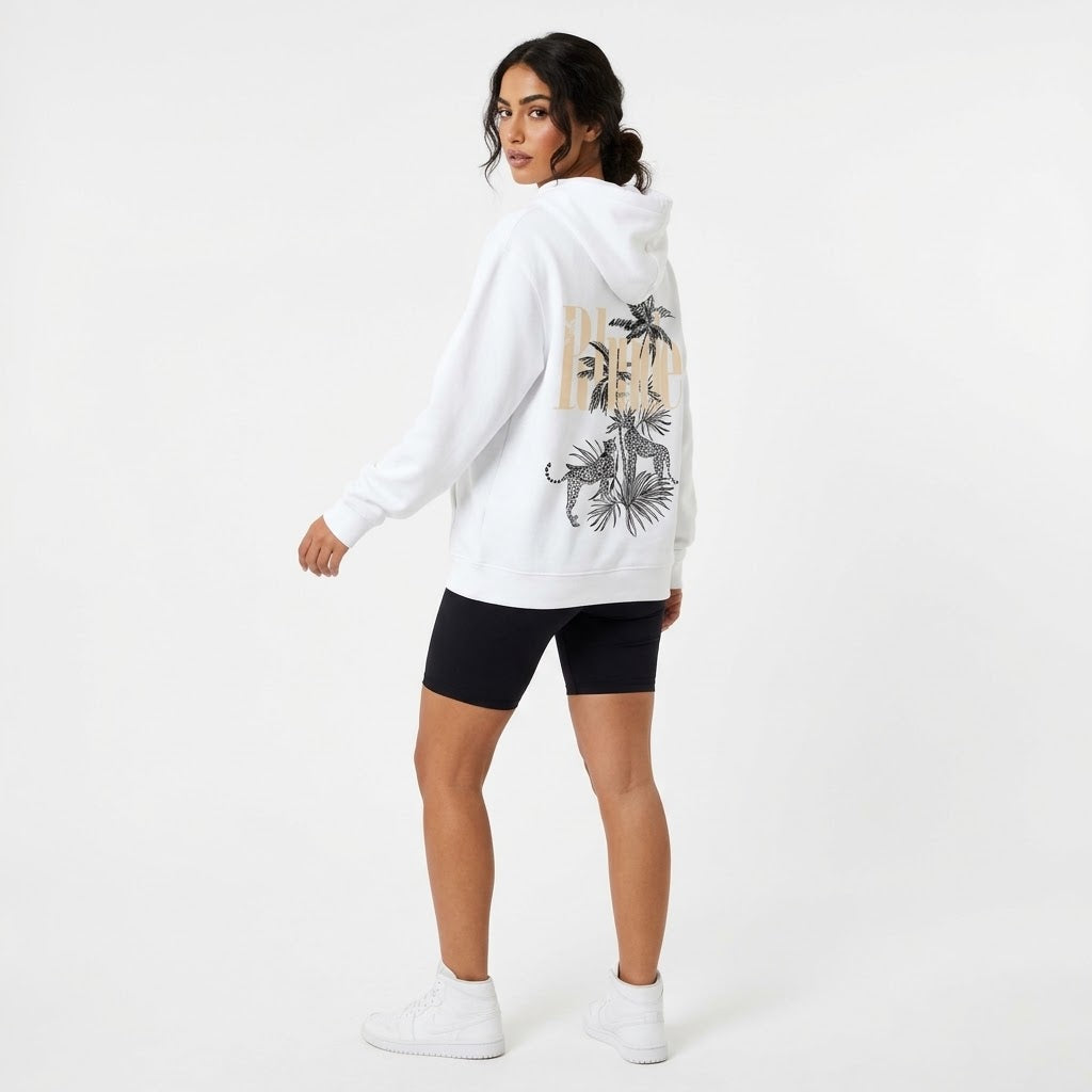 White Safari Graphic Hoodie