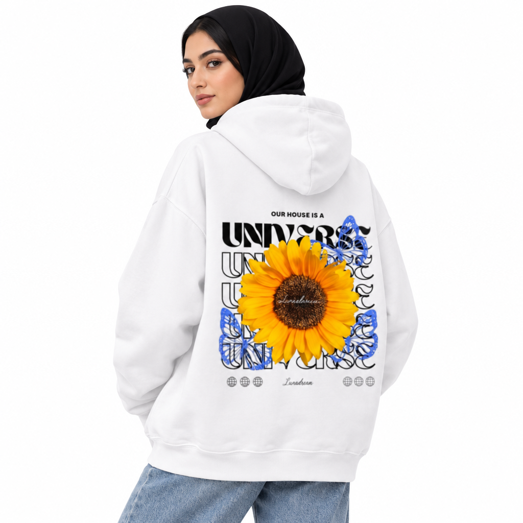 Universe Sunflower Graphic Hoodie