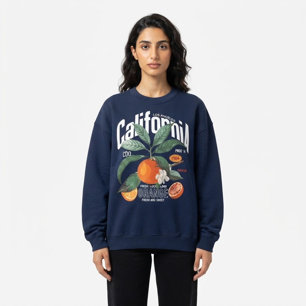California Orange Graphic Crewneck