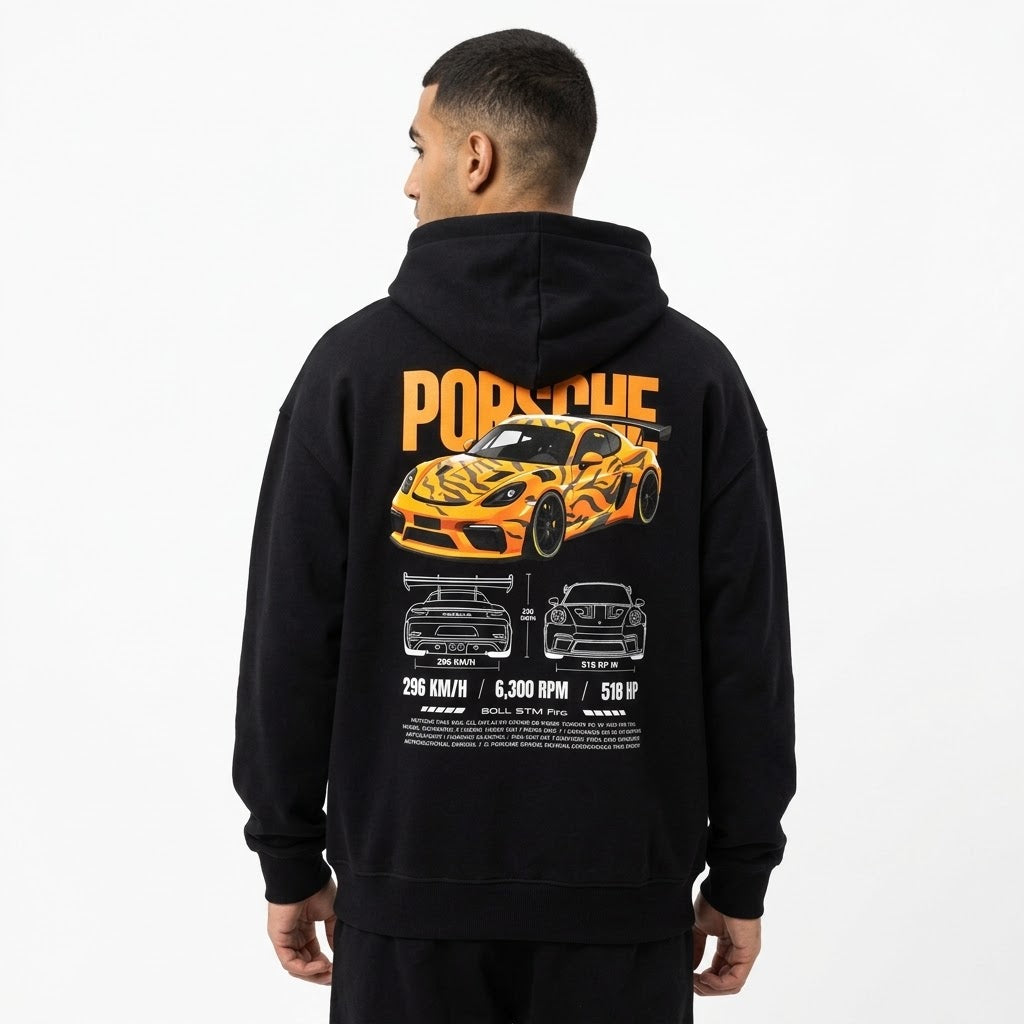 Black Orange Car Hoodie