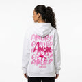 White Amore Floral Graphic Hoodie