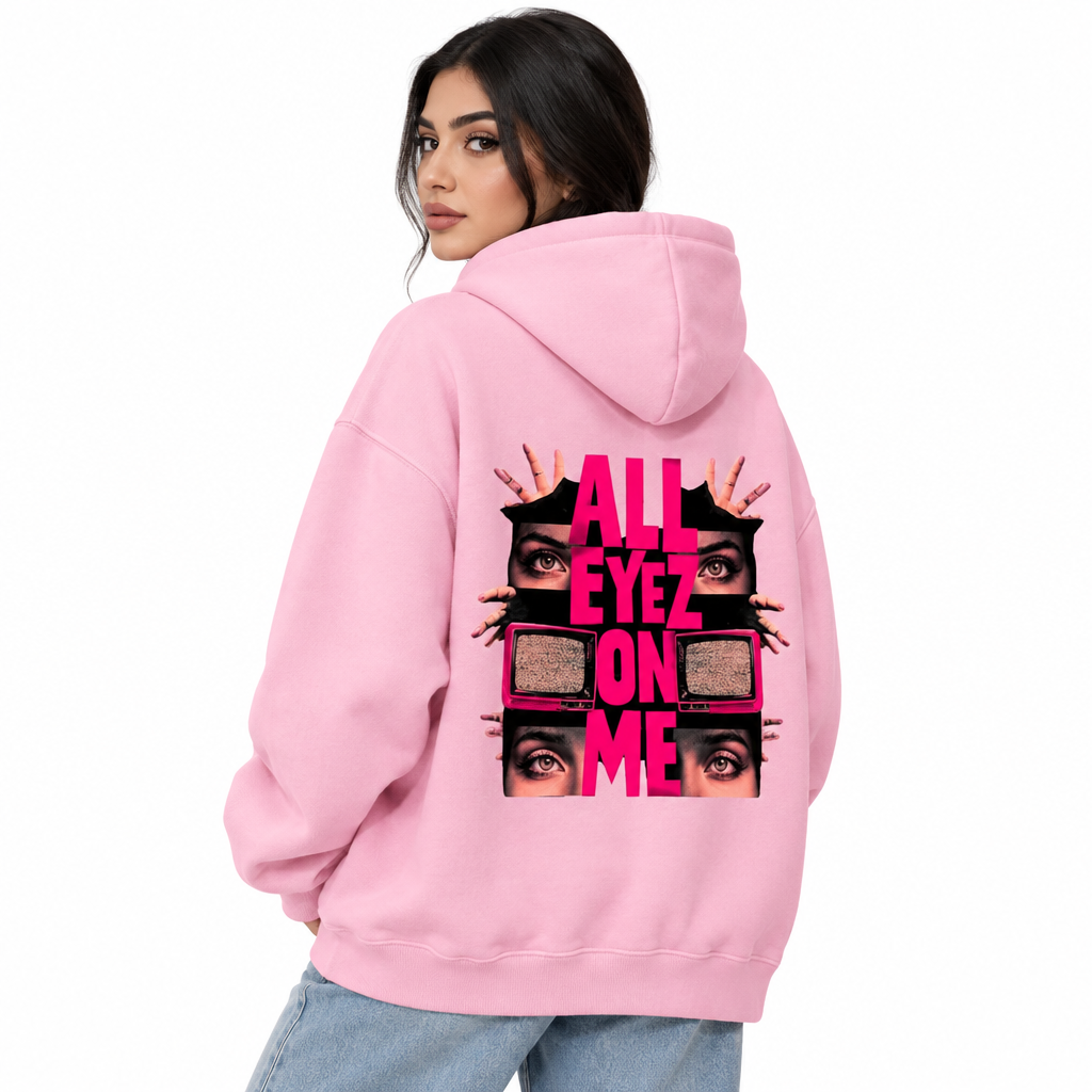 Graphic Print All Eyes on Me Hoodie
