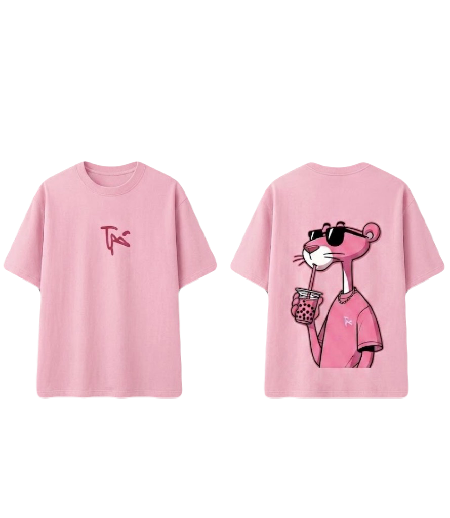 Playfull Panther Custom Cotton T-Shirt