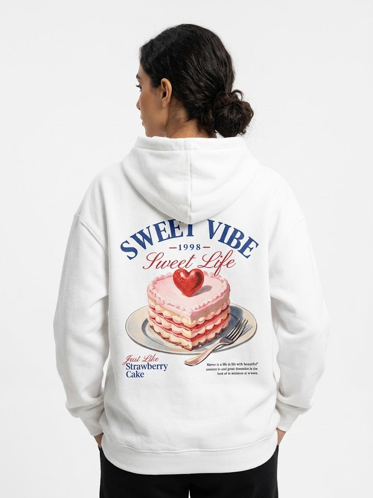 White Sweet Life Strawberry Hoodie