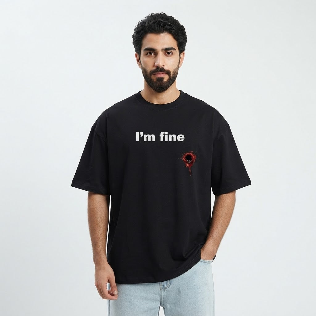 I'm Fine Custom Cotton T-Shirt