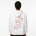White Floral Leopard Graphic Hoodie