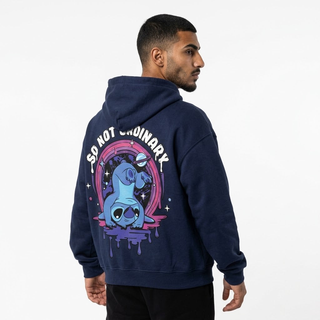 So Not Ordinary Stitch Graphic Zip-Up Hoodie