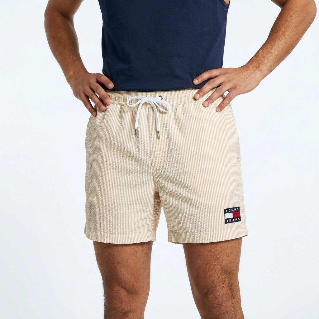 Striped Drawstring Swim Shorts