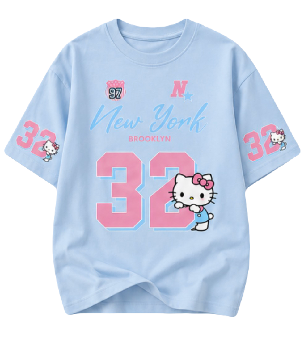Playful City Cat Custom Cotton T-Shirt