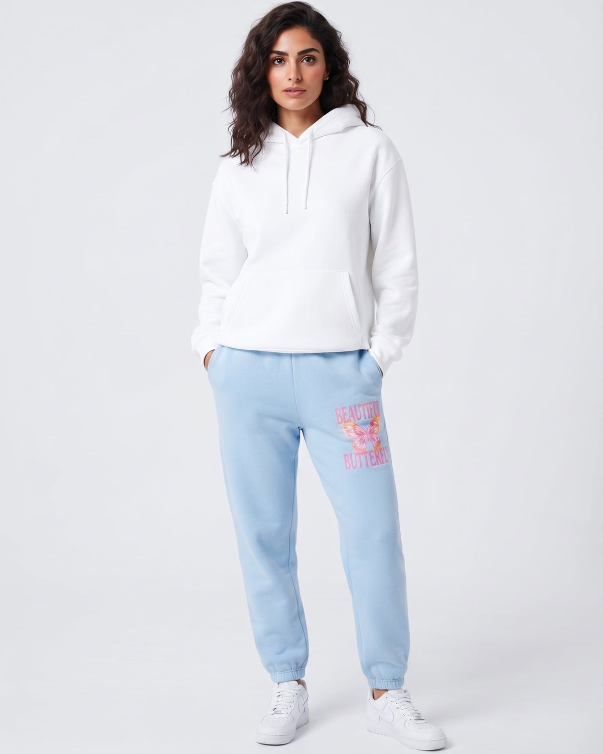 Pastel Cartoon Graphic Top & Pink Sweatpants Set
