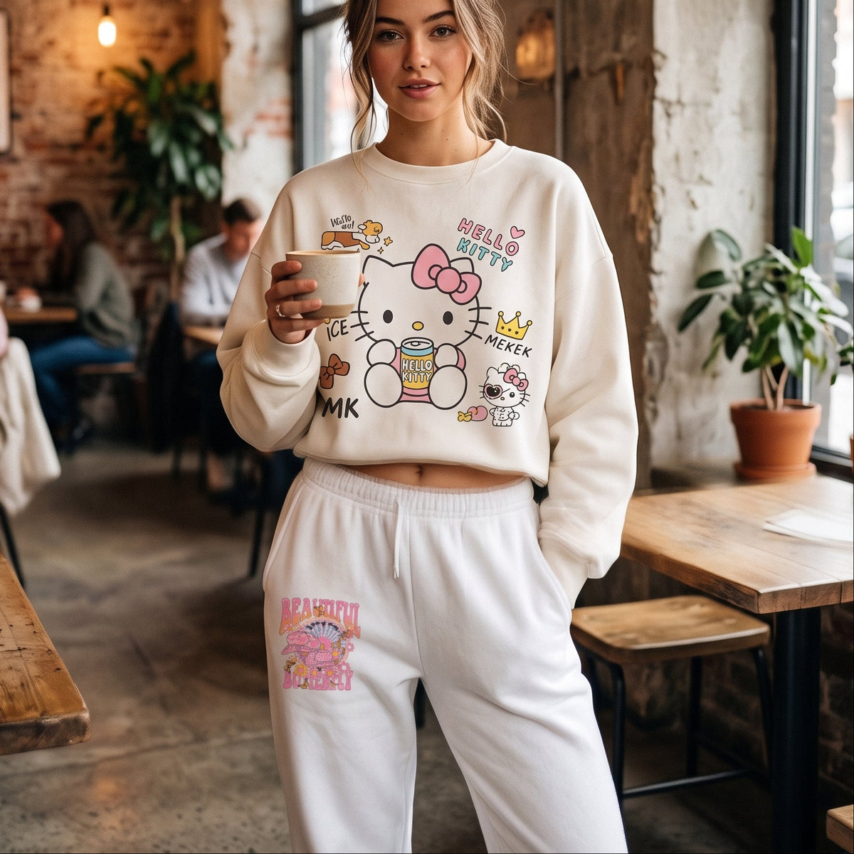 Cat & Butterfly Fleece Lounge Set