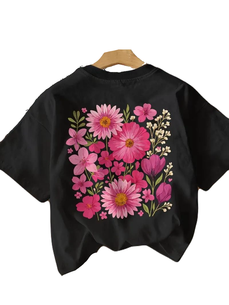 Blooming Floral Custom Cotton T-Shirt