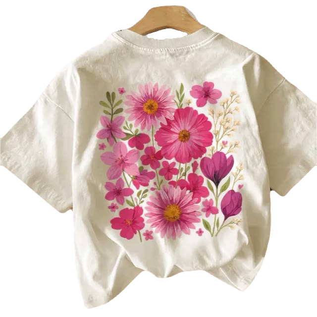Blooming Floral Custom Cotton T-Shirt