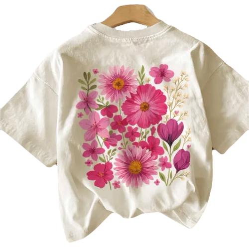 Blooming Floral Custom Cotton T-Shirt