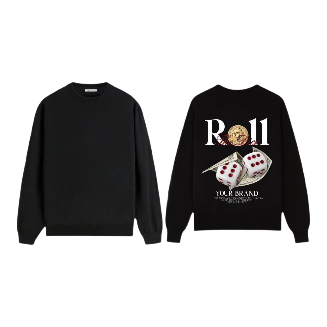 Roll The Dice Graphic Crewneck Sweatshirt