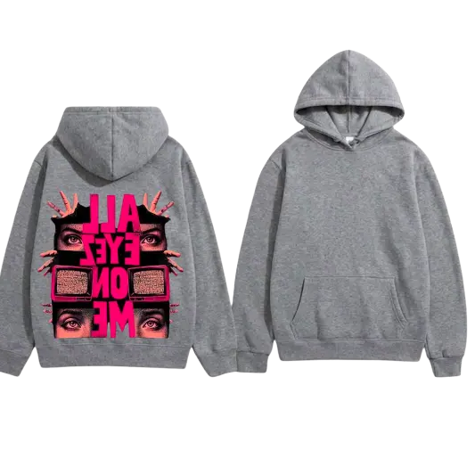 Graphic Print All Eyes on Me Hoodie