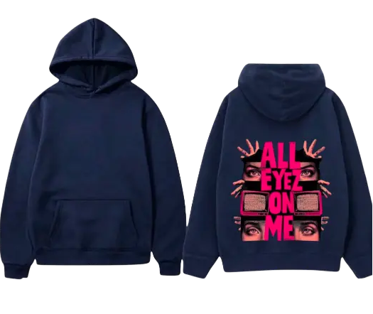 Graphic Print All Eyes on Me Hoodie