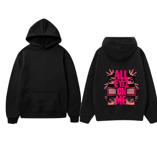Graphic Print All Eyes on Me Hoodie