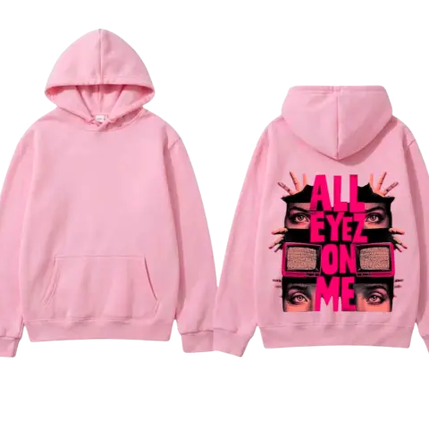 Graphic Print All Eyes on Me Hoodie