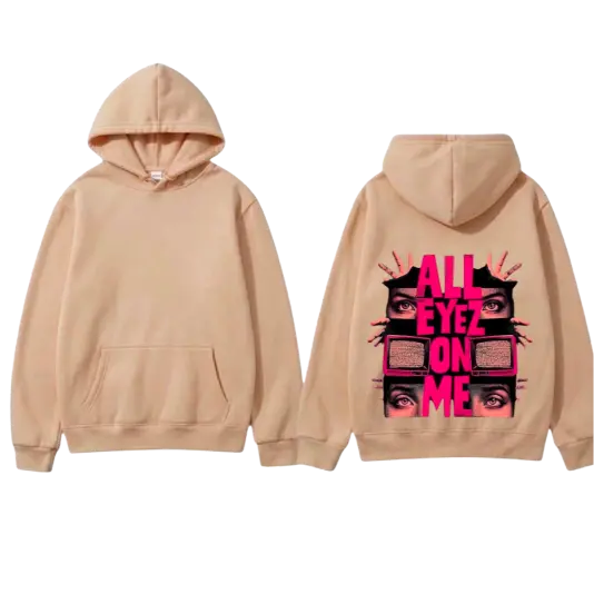 Graphic Print All Eyes on Me Hoodie