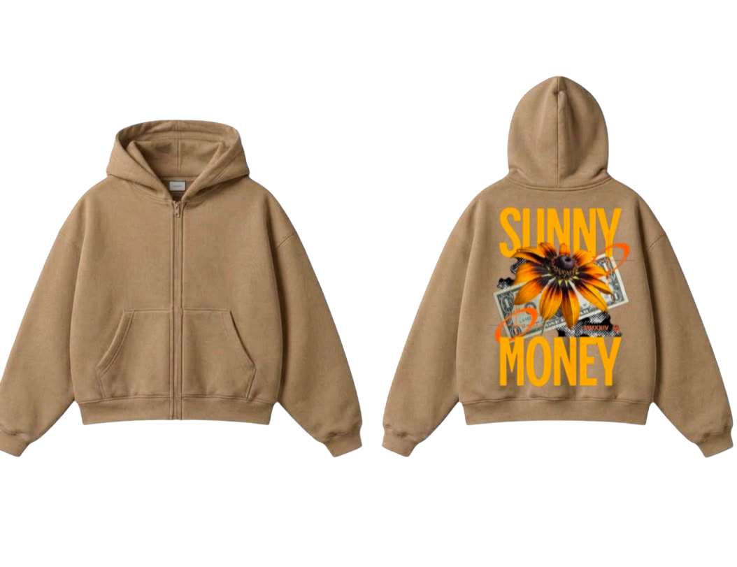 Sunny Money Graphic Zip-Up Hoodie