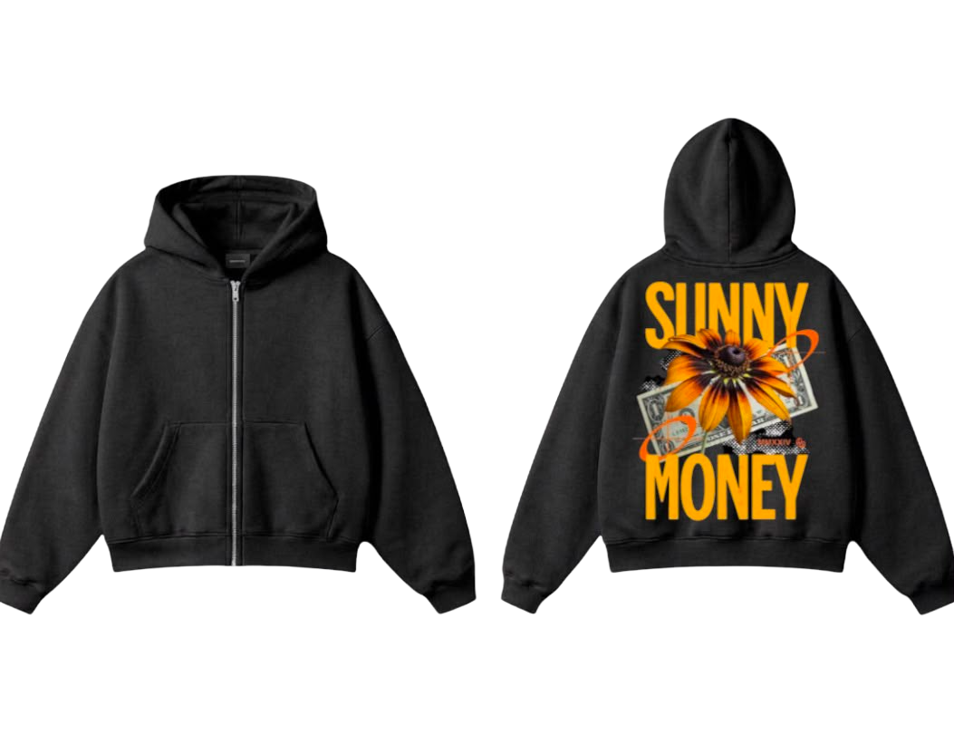 Sunny Money Graphic Zip-Up Hoodie