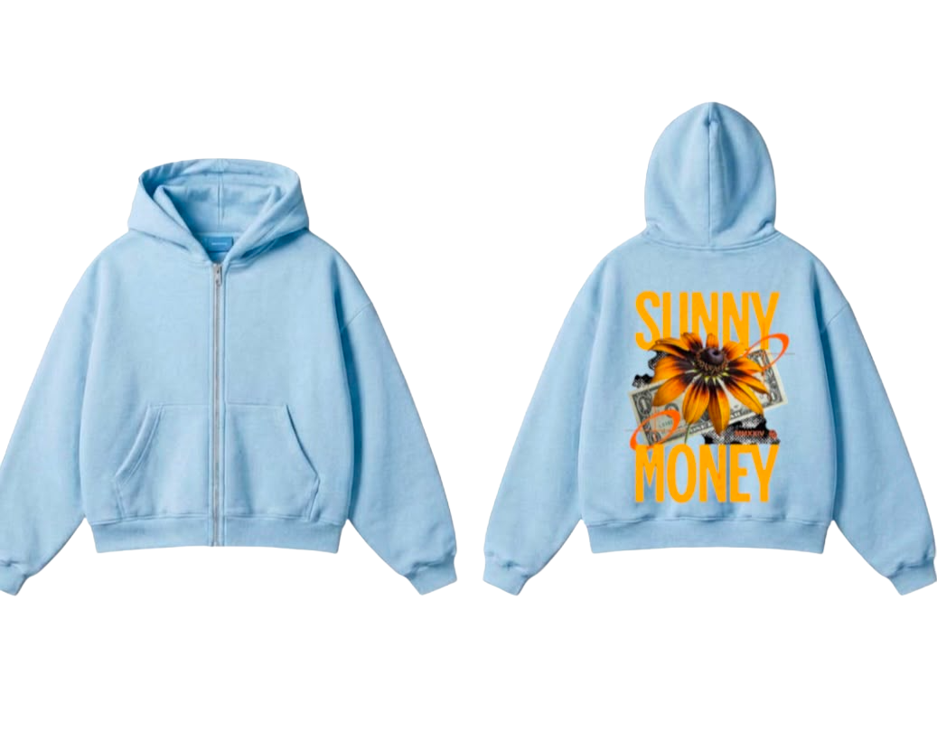 Sunny Money Graphic Zip-Up Hoodie