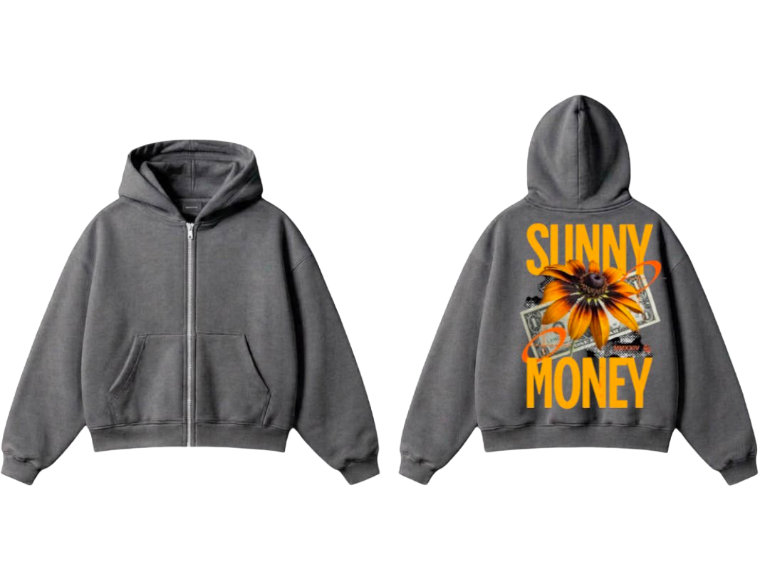 Sunny Money Graphic Zip-Up Hoodie