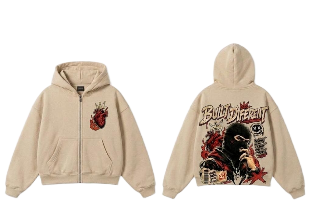 Built Different Zip-Up Hoodie