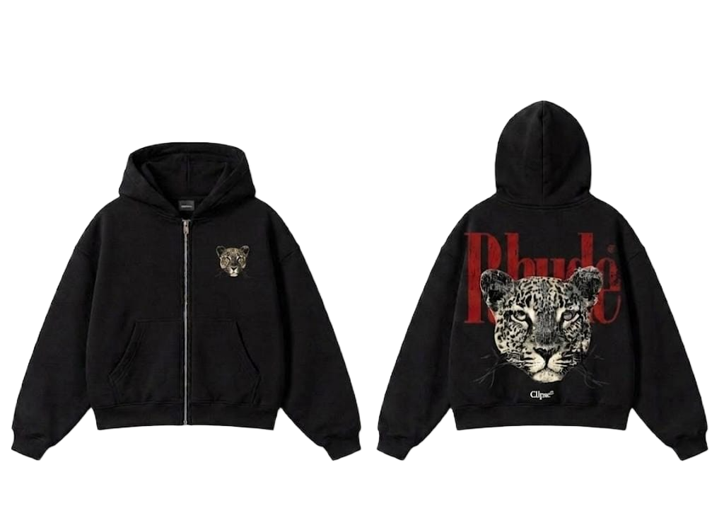 Rhude Leopard Zip-Up Hoodie