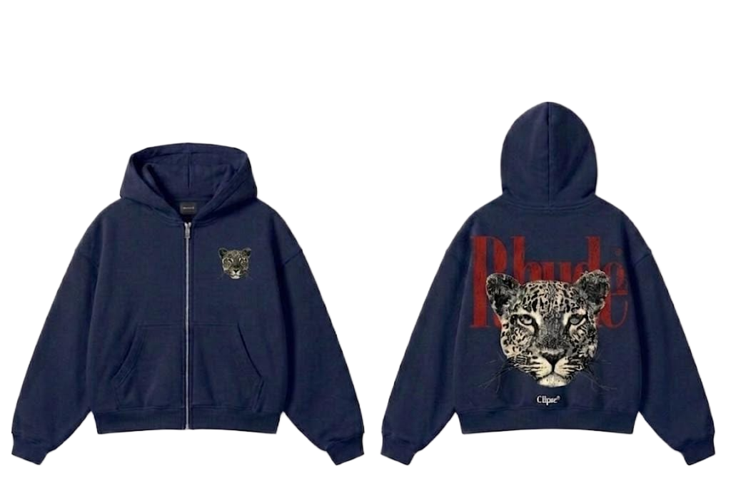 Rhude Leopard Zip-Up Hoodie
