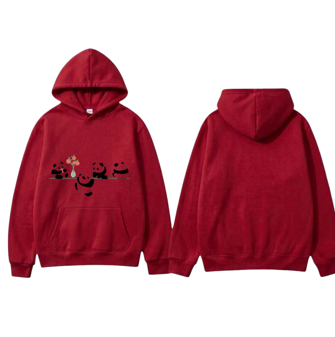 Panda Theme Premium Fleece Hoodie