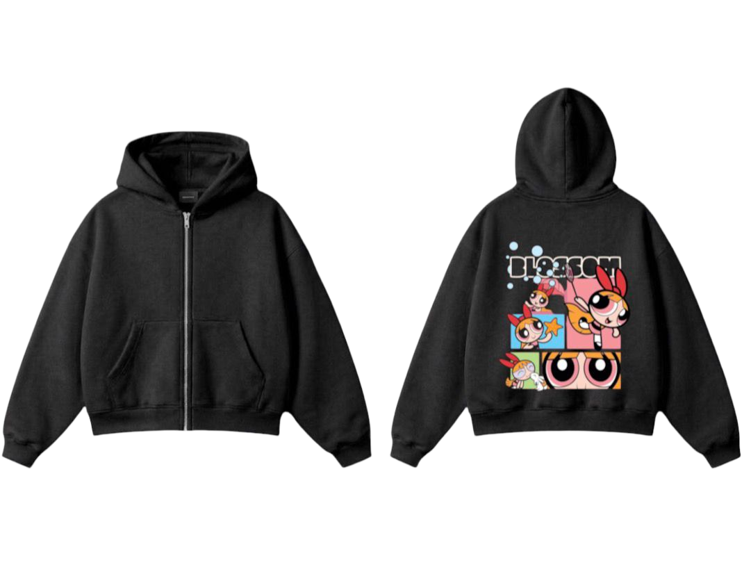 Cartoon Print Premium Fleece Zipper Jacket