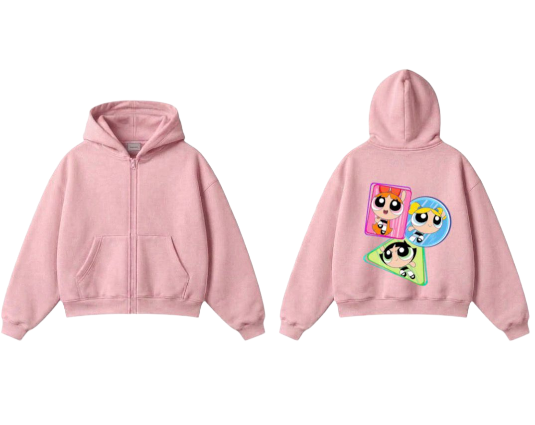 Cartoon Print Premium Fleece Zipper Jacket