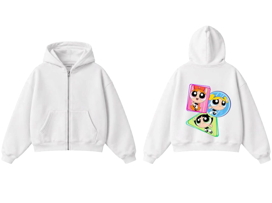 Cartoon Print Premium Fleece Zipper Jacket