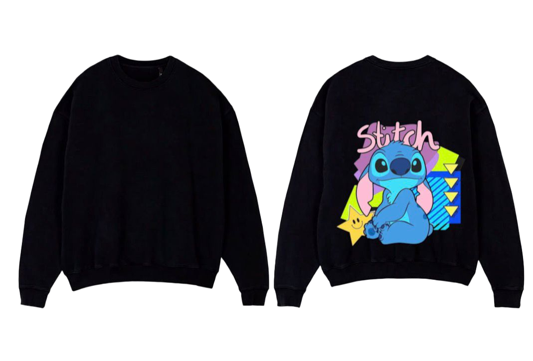 Cartoon Print Premium Fleece Sweater