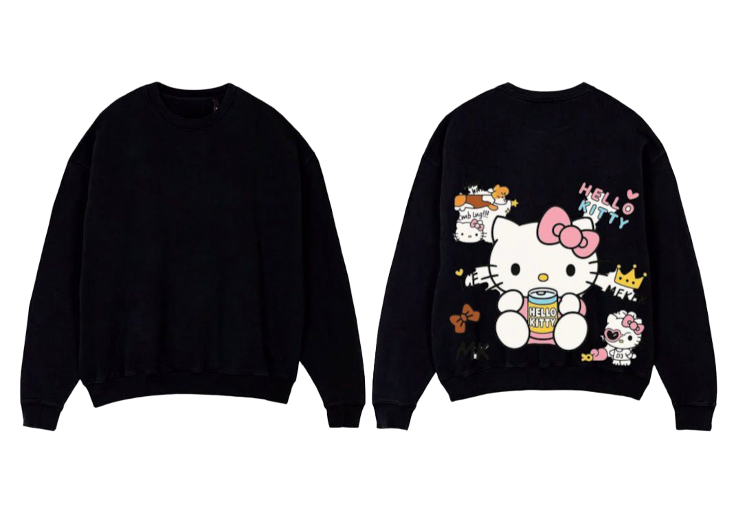 Cartoon Theme Print Premium Fleece Sweater