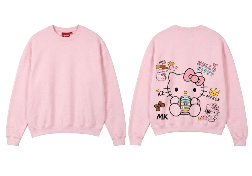 Cartoon Theme Print Premium Fleece Sweater