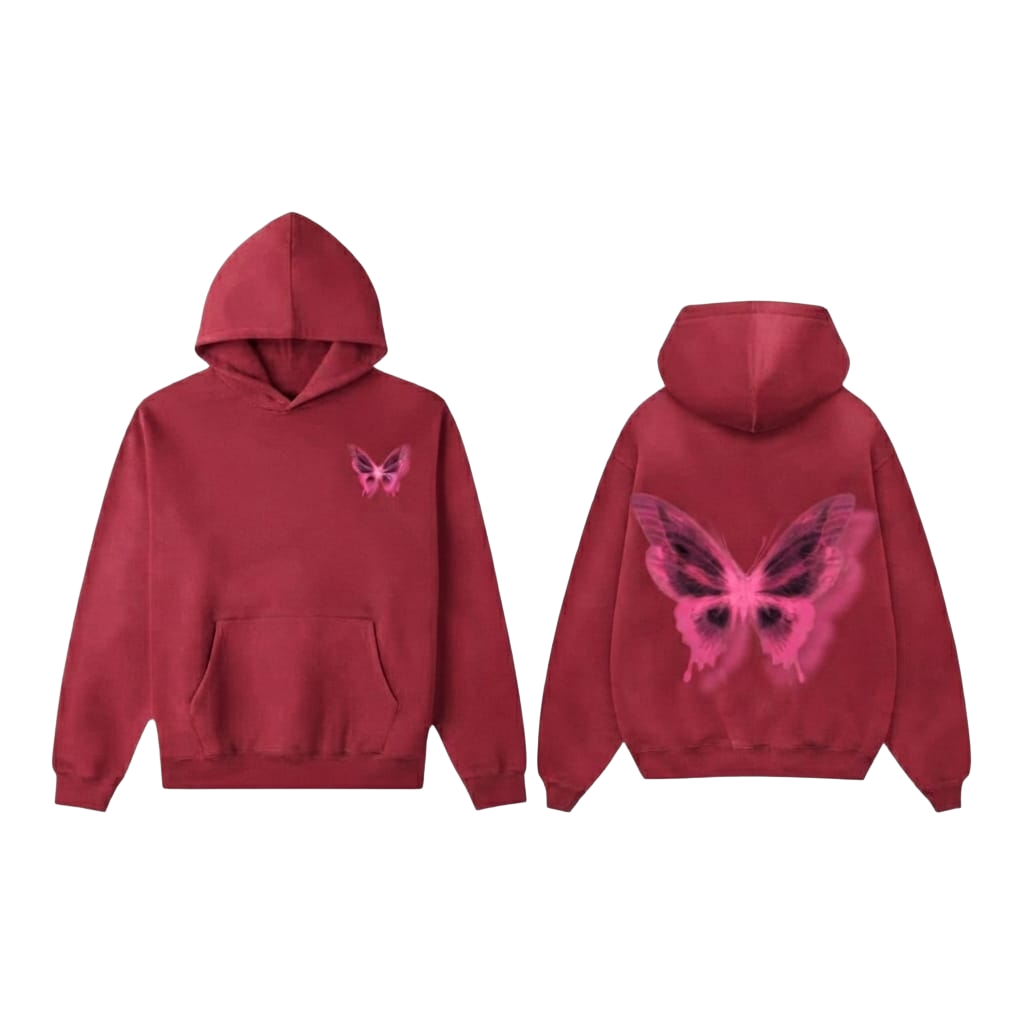Butterfly Theme Premium Fleece Hoodie