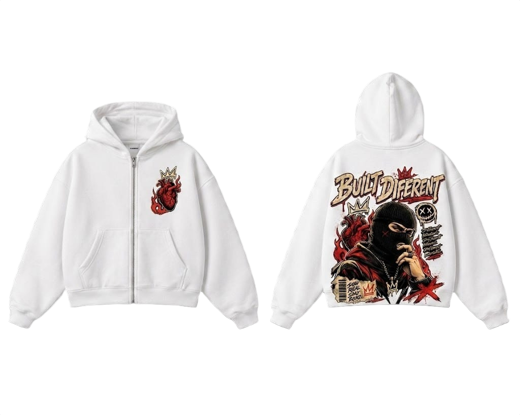Built Different Zip-Up Hoodie - Navy