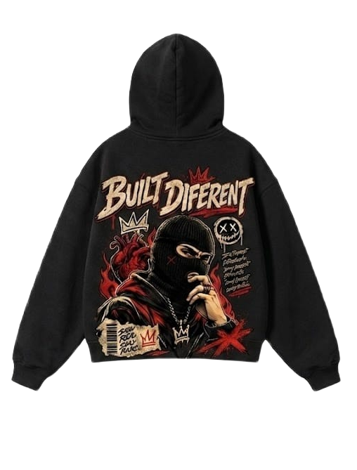 Built Different Zip-Up Hoodie - Beige