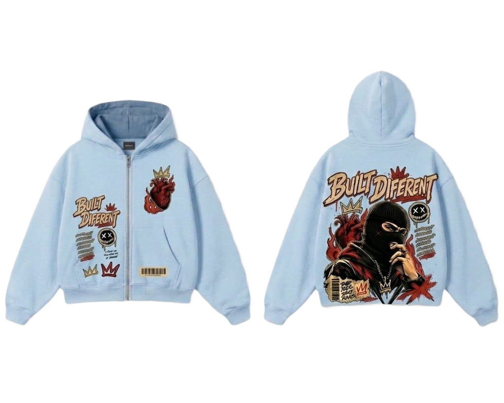 Built Different Zip-Up Hoodie - Black