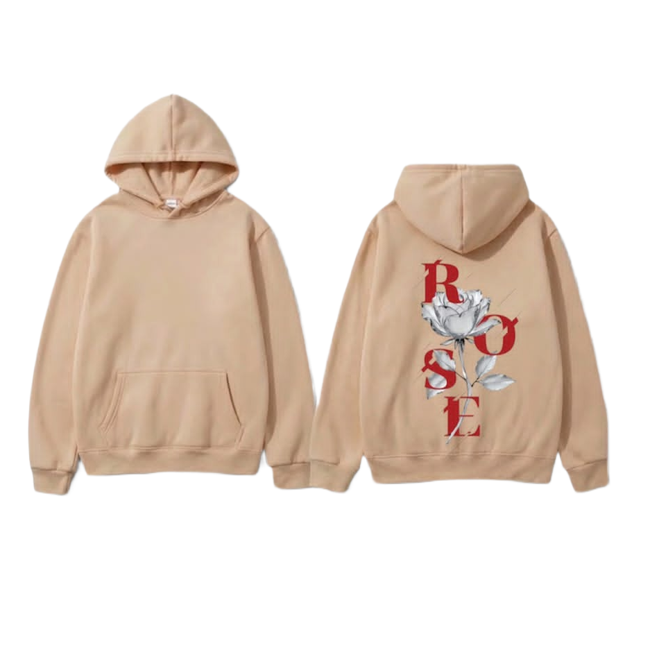 Rose Graphic Hoodie - Red