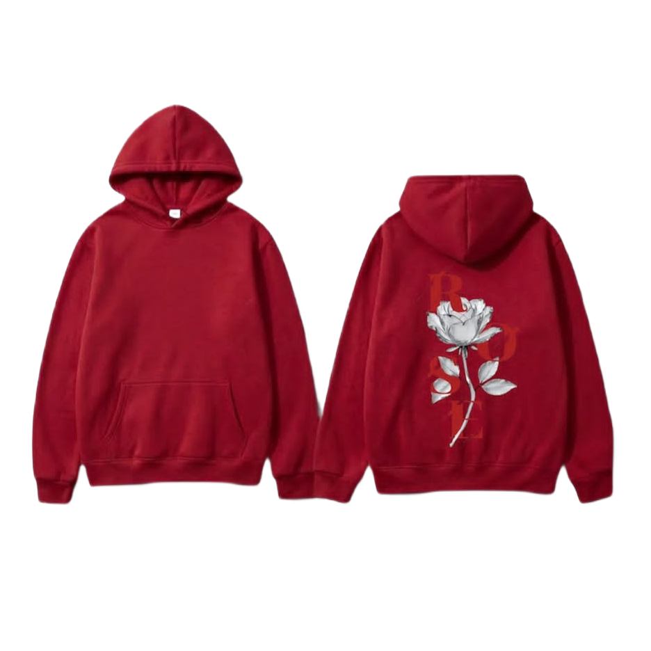 Rose Graphic Hoodie - Black