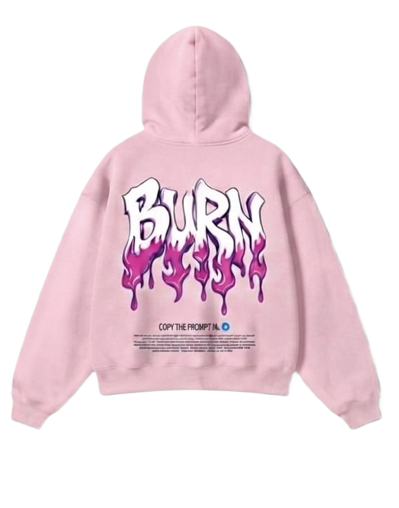 Burn Graphic Zip-Up Hoodie - Black