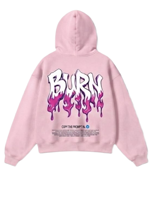 Burn Graphic Zip-Up Hoodie - Black